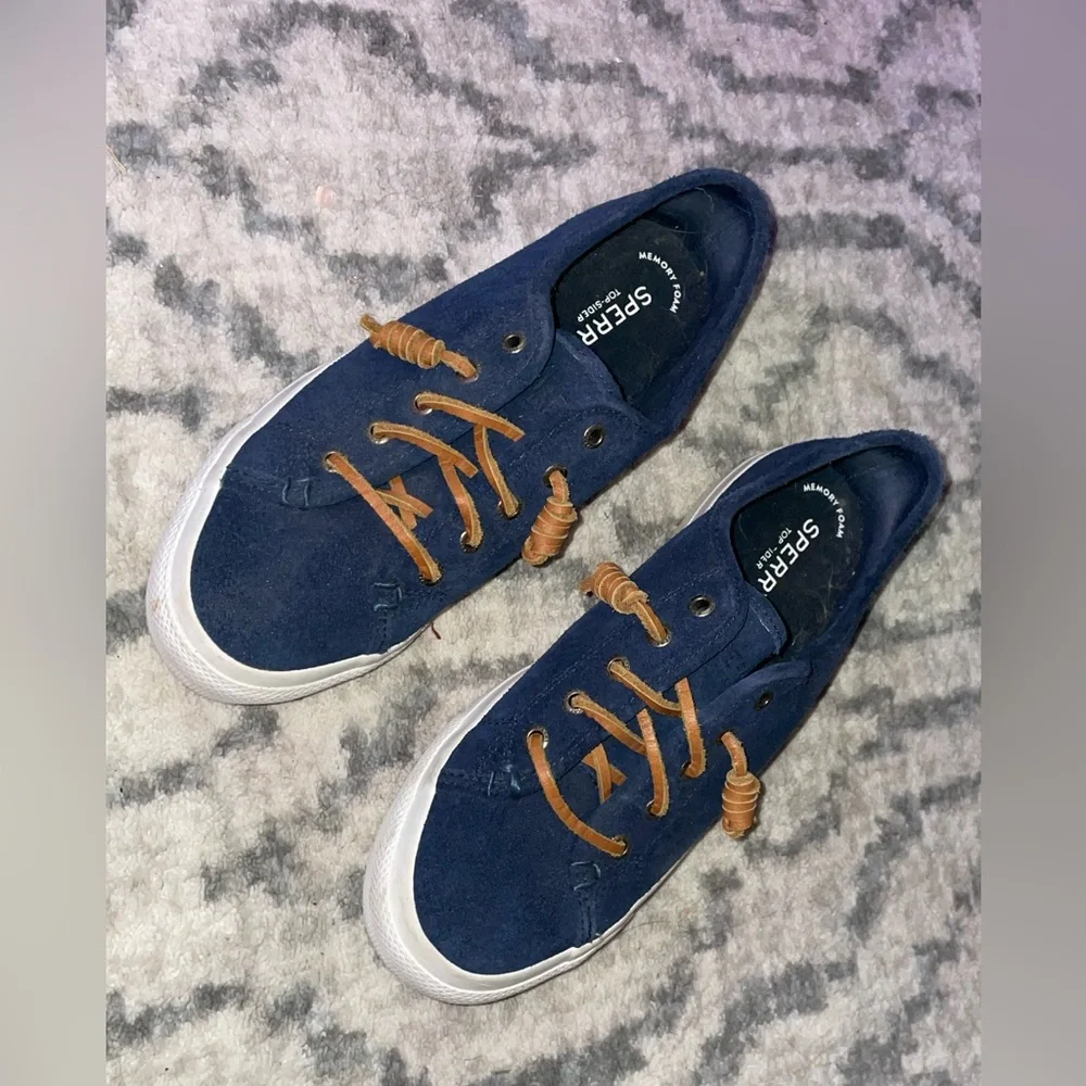 SPERRY memory foam Top-Slider shoes :Color: Brown & Navy 🤎 - Picture 3 of 5